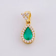 Dije Rocío de Luz Esmeralda 0.69pts Diamante 0.31pts 1.7g / 1.8cm Oro Amarillo 18K