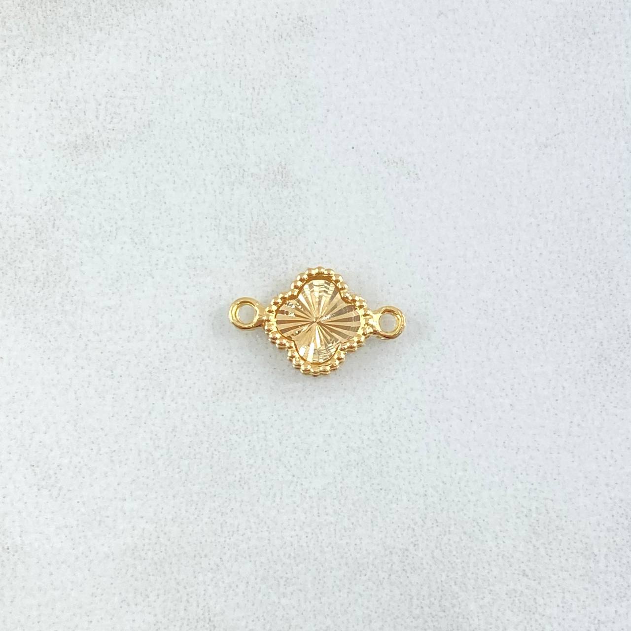 Herraje Trebol 0.45gr / 1.3cm-Bordeado Diamantado Oro Amarillo Nac.Esp. 18K *