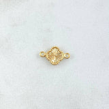 Herraje Trebol 0.45gr / 1.3cm-Bordeado Diamantado Oro Amarillo Nac.Esp. 18K *