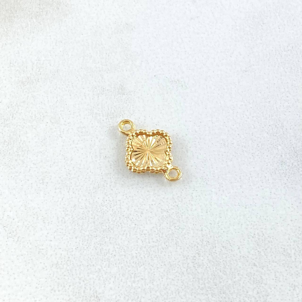 Herraje Trebol 0.45gr / 1.3cm-Bordeado Diamantado Oro Amarillo Nac.Esp. 18K *