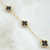 Pulso Pulso Trebol Onix Negro 4.7gr / 18cm-19cm / Oro Amarillo Nac.Esp. 18K