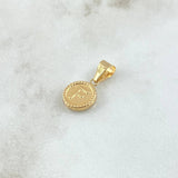 Dije Letra F 0.6gr / 2cm / Circulo Bordeado Oro Amarillo 18K *