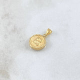 Dije Letra B Mate 0.65gr / 1.5cm / Circulo Cargador Bordeado Oro Amarillo 18K