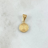 Dije Letra U 0.55gr / 2cm / Circulo Bordeado Oro Amarillo 18K