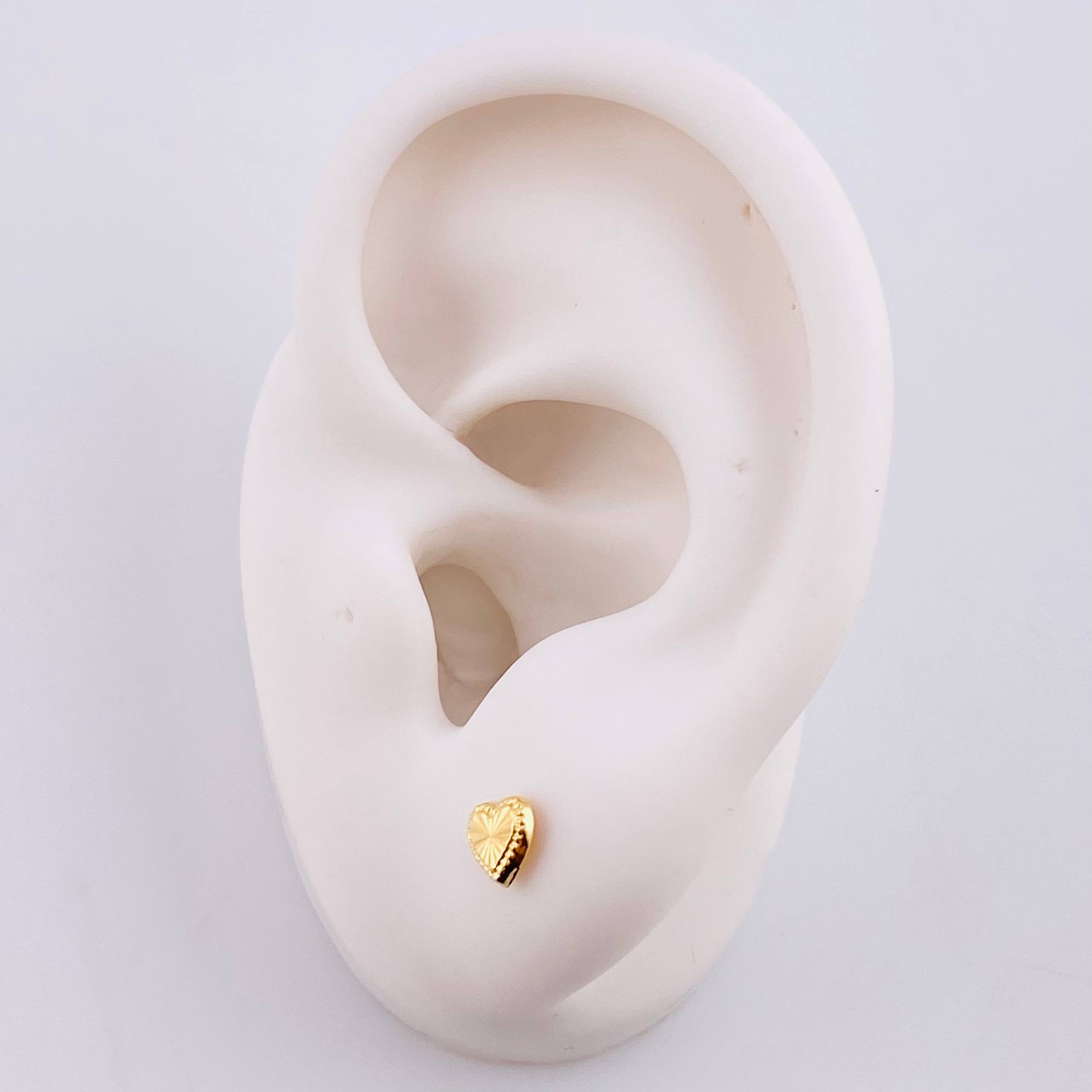 Topos Corazón Diamantado 0.5g / 5.15mm Oro Amarillo 18K