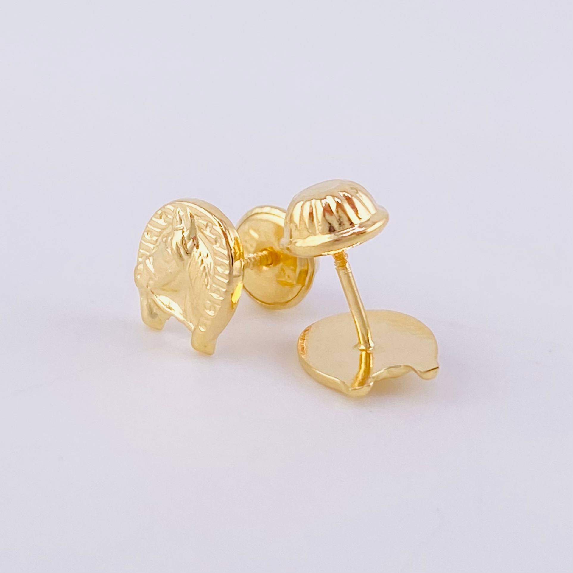 Topos Herradura Caballo 0.65g / 7.4mm Oro Amarillo 18K