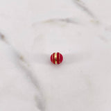 Bola Neoro 3 Rayas 0.18gr / 8mm Rojo Oro Amarillo 18K &