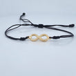 Pulsera Tejida Negra Infinito 1.2gr / Oro 18K &
