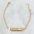 Pulso Bebé Espiga Placa Rectangular Trebol 1.7gr / 13cm-14cm / 1.6mm Resina Verde Graduable Oro Amarillo 18K ©