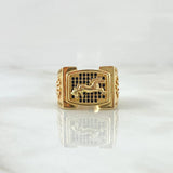 Anillo Caballo RX 10.55gr / T9 / Circones Negros Oro Amarillo 18K ©