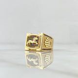 Anillo Caballo RX 10.55gr / T9 / Circones Negros Oro Amarillo 18K ©