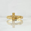 Anillo Cruz Cristo Recto Texturizado 3.4gr / T10 1/2 / Circones Blancos Oro Amarillo 18K
