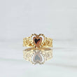 Anillo Rosas Corazon 3.4gr / T4 3/4 / Diamantado Oro Amarillo 18K ©