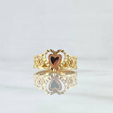 Anillo Rosas Corazon 3.6gr / T5 1/4 / Diamantado Dos Oros Amarillo Rosa 18K