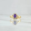 Anillo Flor Doce Petalos 2.45gr / T7 / Circones Blancos Morado Oro Amarillo 18K ©