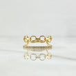 Anillo Roll-On Lineal 2.85gr / T5 3/4 / Circones Blancos Oro Amarillo 18K *