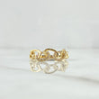 Anillo Cubano Rustico 2.6gr / T9 / Circones Blancos Oro Amarillo 18K ©