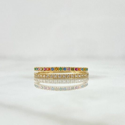 Anillo Churumbela Doble Carril 2.05gr / T6 1/2 / Multicolor Oro Amarillo 18K ©