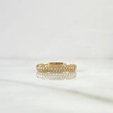 Anillo Churumbela Tupida 3.95gr / T7 3/4 / Circones Blancos Oro Amarillo 18K