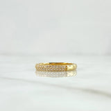 Anillo Churumbela Tupida 2.5gr / T5 1/4 / Circones Blancos Oro Amarillo 18K ©
