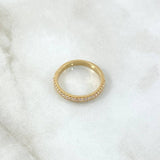 Anillo Churumbela Tupida 3.6gr / T7 1/4 / Circones Blancos Oro Amarillo 18K *