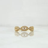 Anillo GC 2.05gr / T8 / Circones Blancos Oro Amarillo 18K *