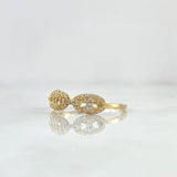 Anillo GC 1.8gr / T7 / Circones Blancos Oro Amarillo 18K