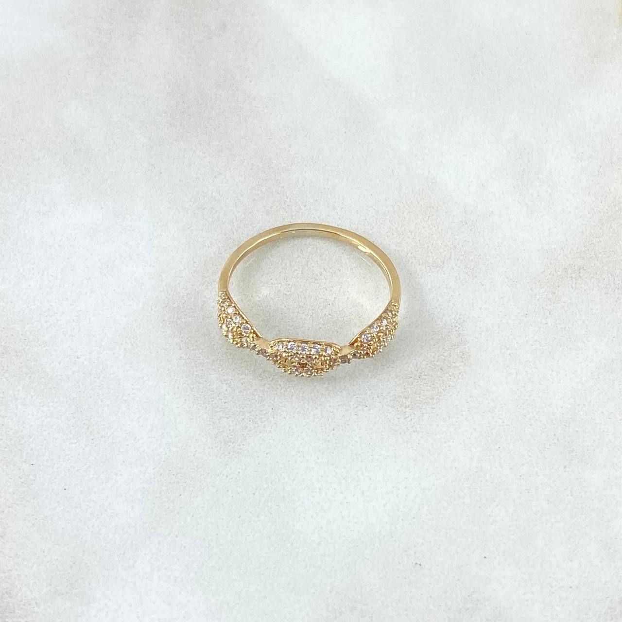 Anillo GC 1.8gr / T7 / Circones Blancos Oro Amarillo 18K