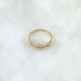 Anillo GC 1.8gr / T7 / Circones Blancos Oro Amarillo 18K