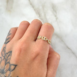 Anillo GC 1.8gr / T7 / Circones Blancos Oro Amarillo 18K