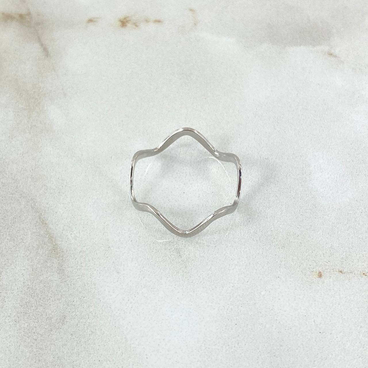 Anillo Zig - Zag 0.85gr / T4 3/4 / Oro Blanco 18K ©