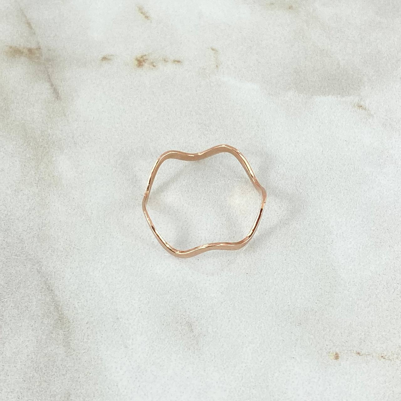 Anillo Zig - Zag 0.9gr / T7 1/2 / Oro Rosa 18K ©