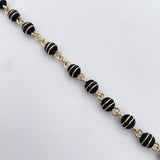 Rosario Virgen Maria 21.1gr / 55.8cm / 5mm Neoros 2 Rayas Negros Oro Amarillo 18K $