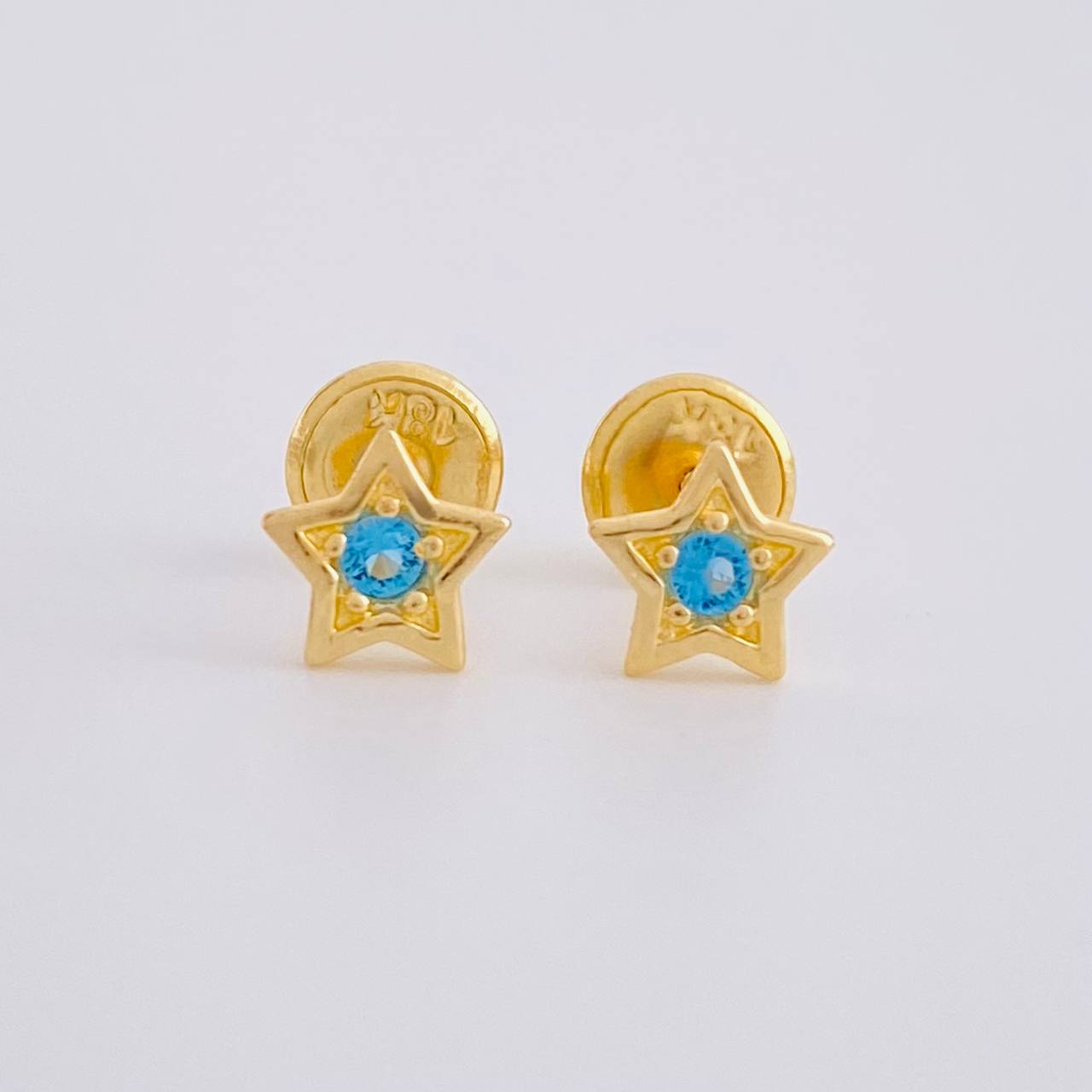Topos Estrella Tupida 0.7g / 5.8mm Oro Amarillo 18K