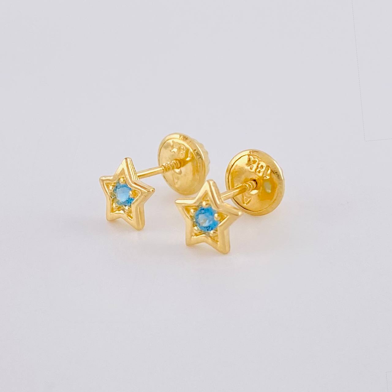 Topos Estrella Tupida 0.7g / 5.8mm Oro Amarillo 18K
