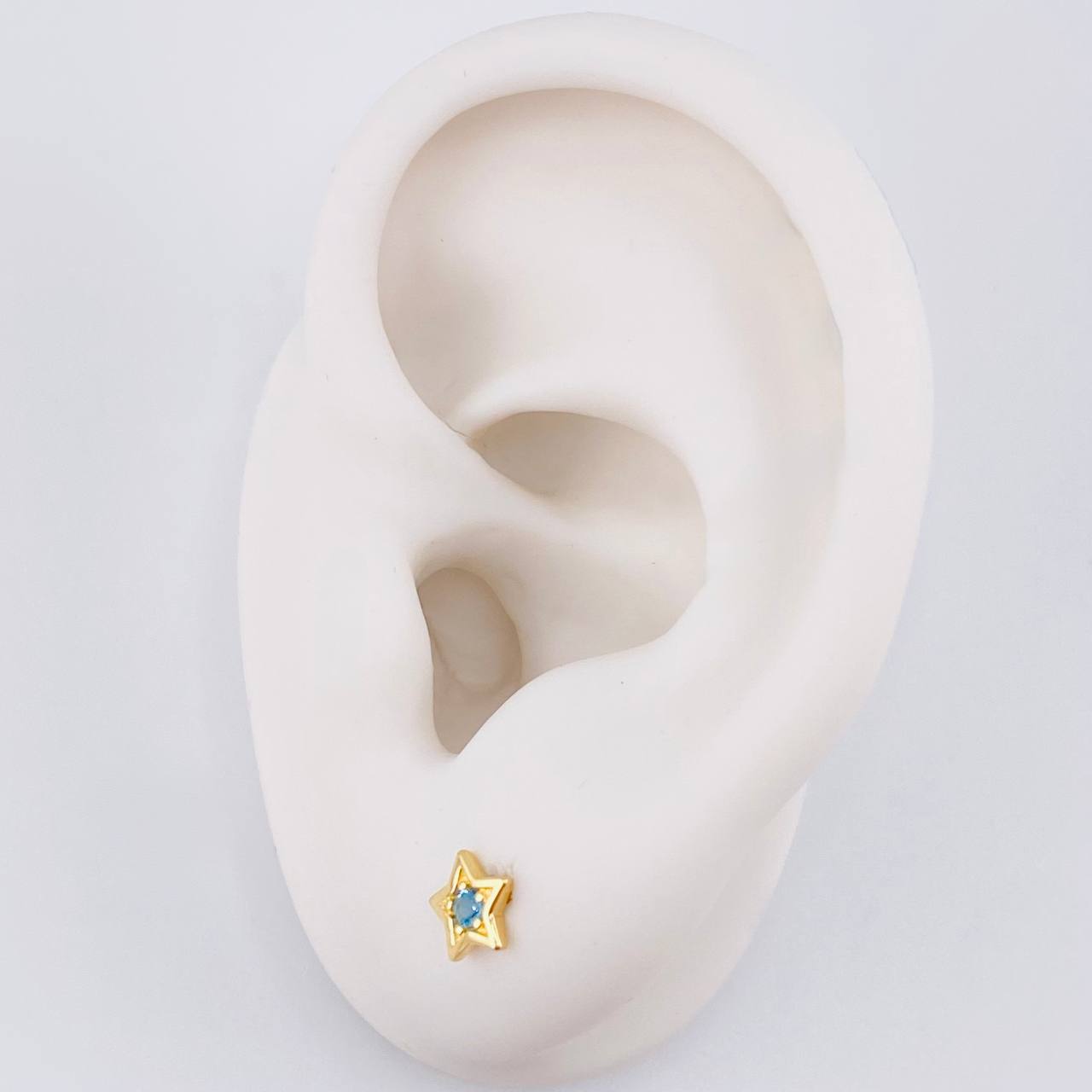 Topos Estrella Tupida 0.7g / 5.8mm Oro Amarillo 18K