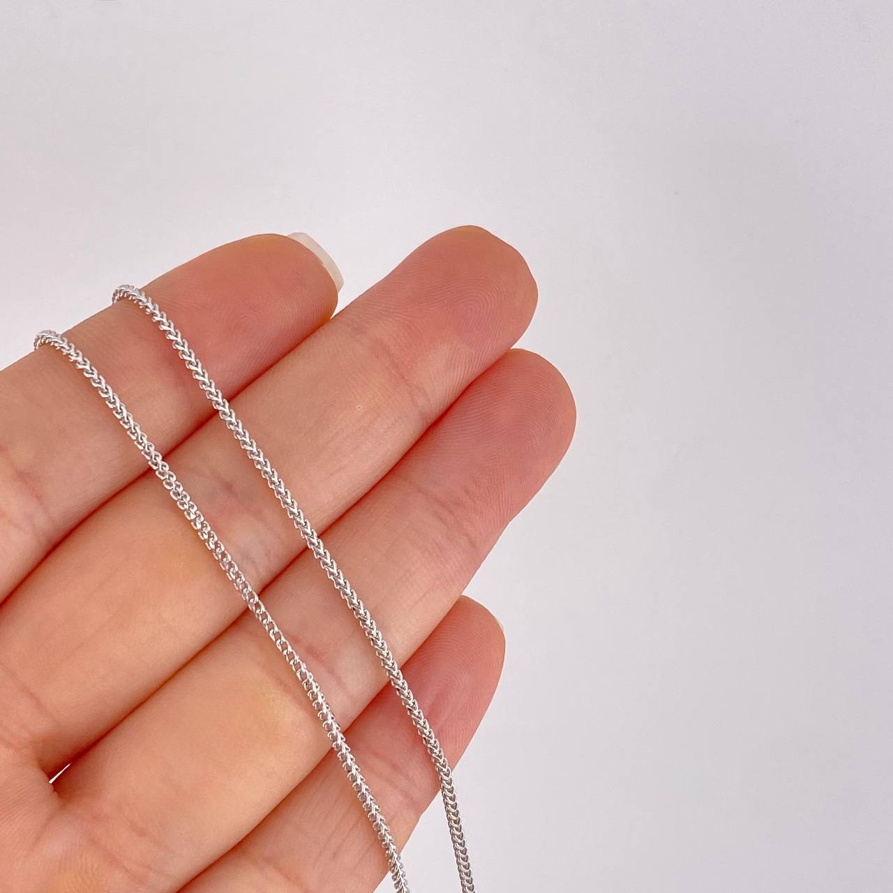 Cadena Franco 6.6g / 60cm / 1.4mm Oro Blanco 18K