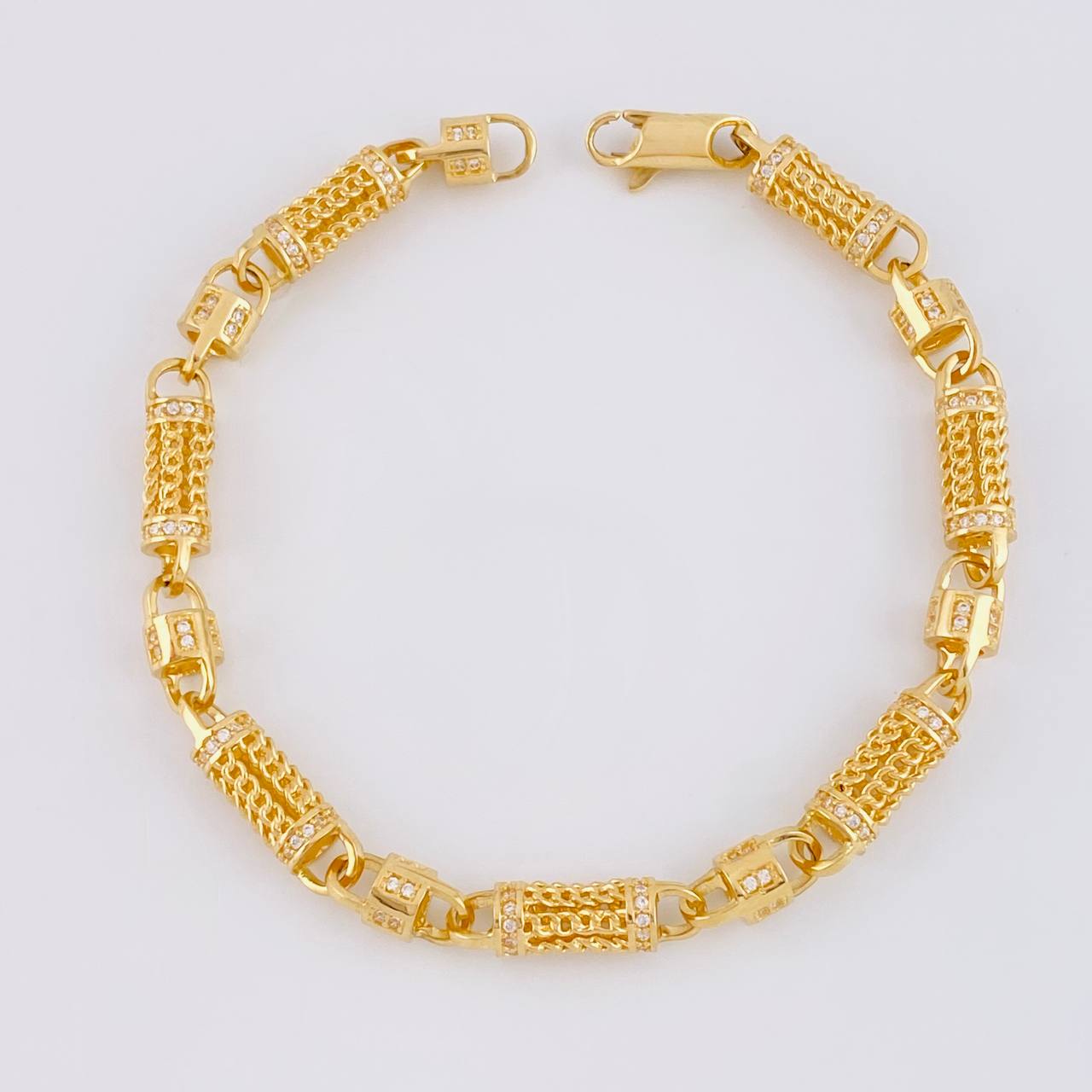 Pulso Rustica Maya Cilindrica 18.4g / 20.4cm / 5.5mm Oro Amarillo 18K