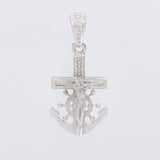 Dije Ancla Timon Cruz Cristo 4.5g / 3.4cm Oro Blanco 18K