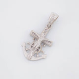 Dije Ancla Timon Cruz Cristo 4.5g / 3.4cm Oro Blanco 18K