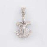Dije Ancla Timon Cruz Cristo 4.5g / 3.4cm Oro Blanco 18K