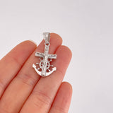 Dije Ancla Timon Cruz Cristo 4.5g / 3.4cm Oro Blanco 18K