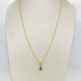 Set Cadena Aro Seguido + Dije Ojo Turco / 1.5g / 45cm Oro Amarillo 18K