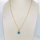 Set Cadena Rolo + Dije Ojo Turco / 2.25g / 45cm Oro Amarillo 18K