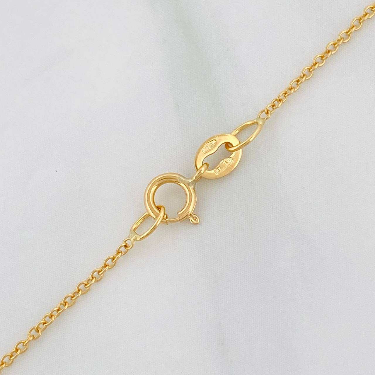 Set Cadena Rolo + Dije Ojo Turco / 1.65g / 45cm Oro Amarillo 18K