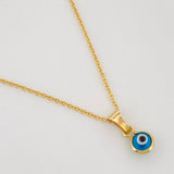 Set Cadena Rolo + Dije Ojo Turco / 1.65g / 45cm Oro Amarillo 18K