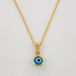Set Cadena Rolo + Dije Ojo Turco / 1.65g / 45cm Oro Amarillo 18K