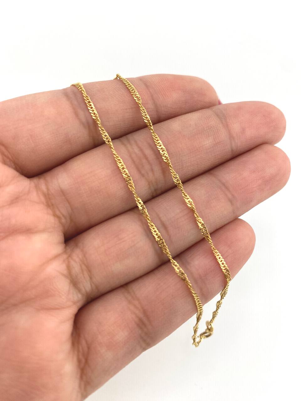 Cadena Singapur 2.15gr / 55cm / 1.4mm Oro Amarillo +3 18K