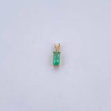 Dije Rectangulo 0.45gr / 1.1cm / Esmeralda 37 Pts Oro Amarillo 18K (Joya) &