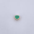 Dije Corazon 0.65gr / 0.6cm / Esmeralda 33 Pts Diamantes 11 Pts Oro Amarillo 18K (Joya) &